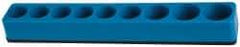 Value Collection - 9 Piece Capacity Magnetic Deep & Shallow Socket Holder - 1/2" Drive, Blue - USA Tool & Supply