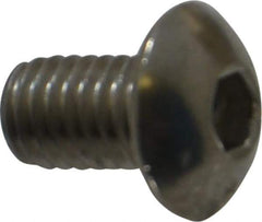 Value Collection - M5x0.80 Metric Coarse Hex Socket Drive, Button Screw - Grade 18-8 & Austenitic A2 Stainless Steel, Uncoated, Fully Threaded, 8mm Length Under Head - USA Tool & Supply