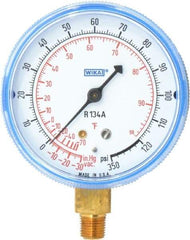 Wika - 2-1/2" Dial, 1/8 Thread, 30-0-120 Scale Range, Pressure Gauge - Lower Connection Mount, Accurate to 1-2-5% of Scale - USA Tool & Supply