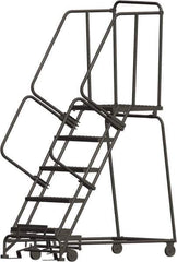 Ballymore - 83" 5 Step Ladder - 450 Lb Capacity, 50" Platform Height, 24" Base Width x 49" Depth, Heavy-Duty Serrated Grating - USA Tool & Supply