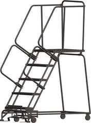 Ballymore - 83" 5 Step Ladder - 450 Lb Capacity, 50" Platform Height, 30" Base Width x 56" Depth, Heavy-Duty Serrated Grating - USA Tool & Supply