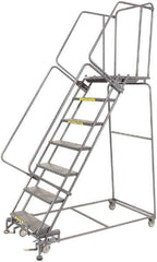 Ballymore - 103" 7 Step Ladder - 450 Lb Capacity, 70" Platform Height, 30" Base Width x 62" Depth, Heavy-Duty Serrated Grating - USA Tool & Supply