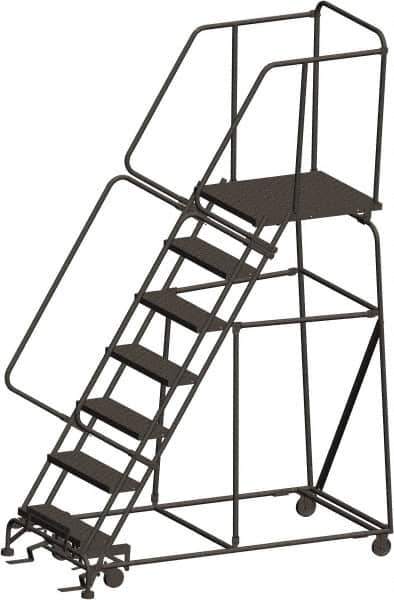 Ballymore - 103" 7 Step Ladder - 450 Lb Capacity, 70" Platform Height, 30" Base Width x 69" Depth, Expanded Metal Tread - USA Tool & Supply