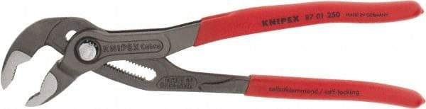 Knipex - 10" OAL, 2" Max Capacity, 25 Position Water Pump Tongue & Groove Pliers - Standard V-Jaws, Standard Head, Nonslip Plastic Handles - USA Tool & Supply