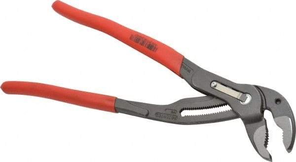 Knipex - 12" OAL, 2-3/4" Max Capacity, 30 Position Water Pump Tongue & Groove Pliers - Standard V-Jaws, Standard Head, Nonslip Plastic Handles - USA Tool & Supply