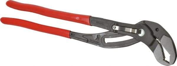 Knipex - 16" OAL, 3-1/2" Max Capacity, 27 Position Water Pump Tongue & Groove Pliers - Standard V-Jaws, Standard Head, Plastic Coated Handles - USA Tool & Supply