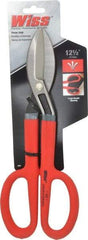 Wiss - 3" Length of Cut, Straight Pattern Tinner's Snip - 12-1/2" OAL, Cushion Grip Handle, 20 AWG Steel Capacity - USA Tool & Supply