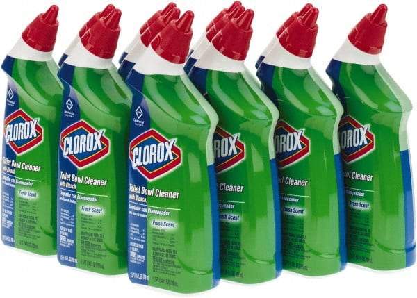 Clorox - 24 oz Bottle Gel Toilet Bowl Cleaner - Bleach Scent, Disinfectant, Nonacidic, Toilet Bowl - USA Tool & Supply