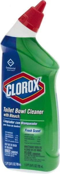 Clorox - 24 oz Bottle Gel Toilet Bowl Cleaner - Bleach Scent, Disinfectant, Nonacidic, Toilet Bowl - USA Tool & Supply