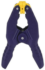 Irwin - 1" Jaw Opening Capacity, 1" Throat Depth, Spring Clamp - Resin Body, Resin Handle, Resin Tip - USA Tool & Supply