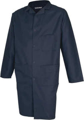 PRO-SAFE - Size XL Navy Blue Lab Coat - Polyester and Cotton, Snap Front, Open Wrists, (2 Pass Through Pockets and Front Chest and Hip Pocket) - USA Tool & Supply