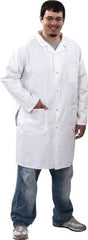 PRO-SAFE - Size XL White Lab Coat - Polyester and Cotton, Snap Front, Open Wrists, (2 Pass Through Pockets and Front Chest and Hip Pocket) - USA Tool & Supply