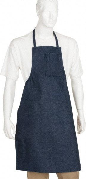 PRO-SAFE - 28 x 36" General Purpose Bib Apron - Denim, Denim Blue, 1 Pocket - USA Tool & Supply