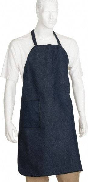 PRO-SAFE - 27 x 35" General Purpose Bib Apron - Denim, Denim Blue, 1 Pocket - USA Tool & Supply