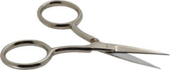 Wiss - 1-3/8" LOC, 4-1/8" OAL Standard Scissors - Chrome Plated Straight Handle, For Sewing - USA Tool & Supply