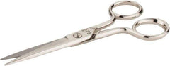 Wiss - 2" LOC, 5-1/8" OAL Standard Scissors - Chrome Plated Straight Handle, For Sewing - USA Tool & Supply