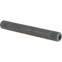 Made in USA - Schedule 80, 1/8" Diam x 3" Long Black Pipe Nipple - Threaded - USA Tool & Supply