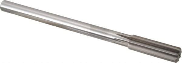 Alvord Polk - 17.5mm High Speed Steel 8 Flute Chucking Reamer - Straight Flute, 9/16" Straight Shank, 2-1/4" Flute Length, 9" OAL - USA Tool & Supply