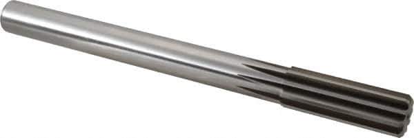 Alvord Polk - 25mm High Speed Steel 10 Flute Chucking Reamer - Straight Flute, 7/8" Straight Shank, 2-3/4" Flute Length, 10-1/2" OAL - USA Tool & Supply