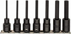 Proto - 7 Piece 3/8" Drive Inch Impact Hex Bit Socket Set - 1/8 to 3/8" Hex - USA Tool & Supply