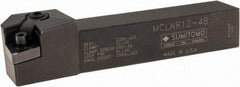 Sumitomo - MCLN, Right Hand Cut, -5° Lead Angle, 3/4" Shank Height x 3/4" Shank Width, Negative Rake Indexable Turning Toolholder - 4-1/2" OAL, CNMG 432 Insert Compatibility, Series Multi-Option - USA Tool & Supply