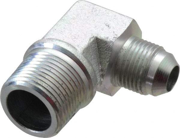 Eaton - 1/2" Tube OD, 37° Steel Flared Tube Male Elbow - 3/4 NPT, Flare x MNPT Ends - USA Tool & Supply