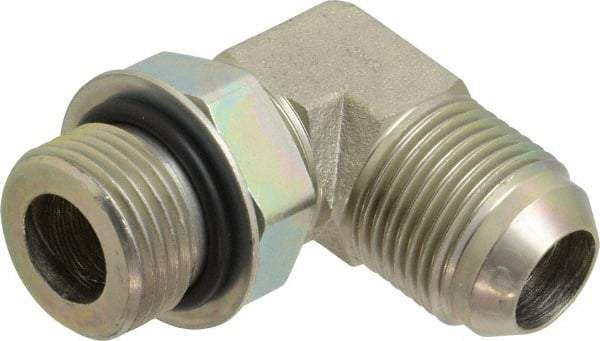 Eaton - 3/4" Tube OD, 37° Steel Flared Tube Straight Thread Elbow - 3/4 ORB, Flared to Male SAE O-Ring Ends - USA Tool & Supply