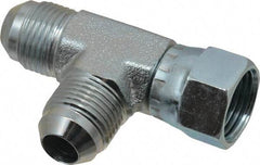 Eaton - 1/2" Tube OD, 37° Steel Flared Tube Swivel Nut Run Tee - Flare x Swivel x Flare Ends - USA Tool & Supply