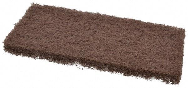 3M - 10" Long x 4-5/8" x 1" Thick Wide Scouring Pad - Heavy-Duty, Brown - USA Tool & Supply