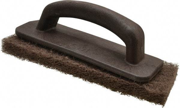 3M - 10" Long x 4.63" Wide x 1/2" Thick Hand Block with Cleansing Pad - Medium-Duty, Brown - USA Tool & Supply