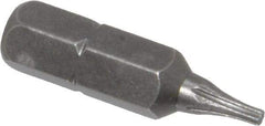 Apex - 1/4" Drive T6 Torx Screwdriver Bit - 1" OAL - USA Tool & Supply