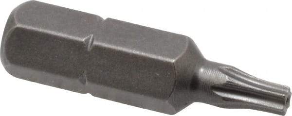 Apex - 1/4" Drive T10 Torx Screwdriver Bit - 1" OAL, Tamper Resistant Bit - USA Tool & Supply