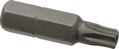 Apex - 1/4" Drive T25 Torx Screwdriver Bit - 1" OAL, Tamper Resistant Bit - USA Tool & Supply