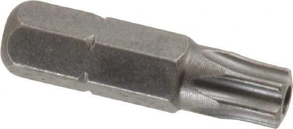 Apex - 1/4" Drive T30 Torx Screwdriver Bit - 1" OAL, Tamper Resistant Bit - USA Tool & Supply