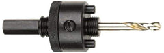 Milwaukee Tool - 5/8 to 1-3/16" Tool Diam Compatibility, Straight Shank, Steel Integral Pilot Drill, Hole Cutting Tool Arbor - 3/8" Min Chuck, Hex Shank Cross Section, Threaded Shank Attachment, For Hole Saws - USA Tool & Supply