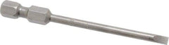 Apex - 0.134" Slotted Screwdriver Bit - 1/4" Hex Drive, 2-3/4" OAL - USA Tool & Supply