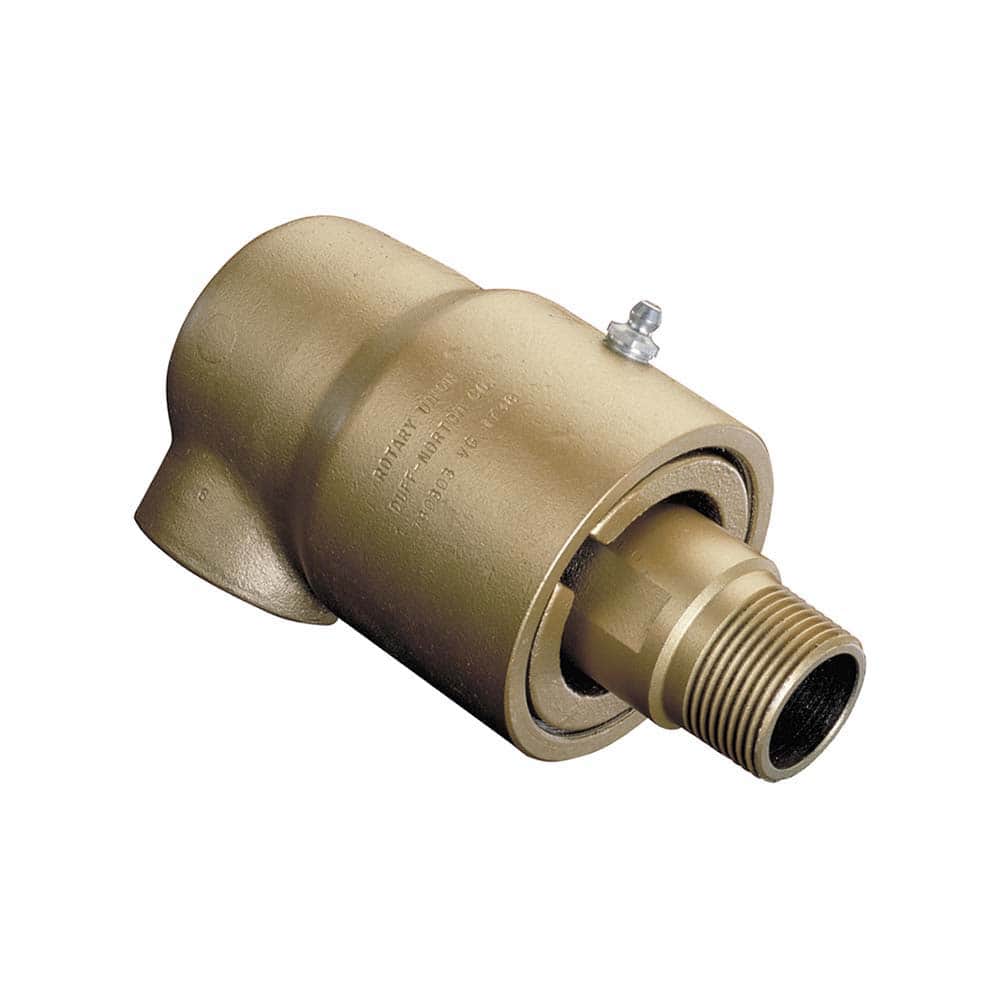 Duff-Norton - 1/2 NPT Left Hand Rotor Thread, 1/2" NPT Port, 7-1/4" Body Length, Dual Flow, General Purpose (Stationary Syphon), Rotary Union - Exact Industrial Supply