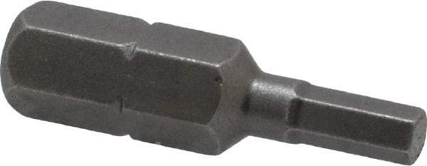 Apex - 1/8" Hex Screwdriver Bit - 1/4" Drive, 1" OAL - USA Tool & Supply