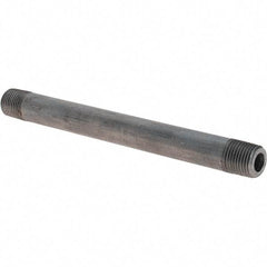 Made in USA - Schedule 80, 1/8" Diam x 4" Long Black Pipe Nipple - Threaded - USA Tool & Supply