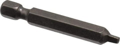 Apex - #1" Square Size Square Recess Bit - 1/4" Hex Drive, 1-15/16" OAL - USA Tool & Supply