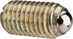 Gibraltar - M12x1.75, 8mm Ball Diam, 22mm Body Length, 2.5mm Max Ball Reach, Threaded Ball Plunger - Steel Body, Steel Ball, 16.86 Lb Initial End Force, 25.85 Lb Final End Force, Locking Element - USA Tool & Supply