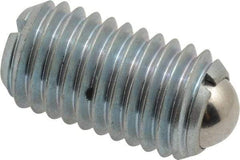 Gibraltar - M12x1.75, 8mm Ball Diam, 22mm Body Length, 2.5mm Max Ball Reach, Threaded Ball Plunger - Steel Body, Steel Ball, 2.25 Lb Initial End Force, 4.5 Lb Final End Force - USA Tool & Supply