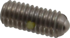 Gibraltar - M6x1.0, 3.5mm Ball Diam, 14mm Body Length, 1mm Max Ball Reach, Threaded Ball Plunger - Stainless Steel Body, Stainless Steel Ball, 6.29 Lb Initial End Force, 9 Lb Final End Force, Locking Element - USA Tool & Supply