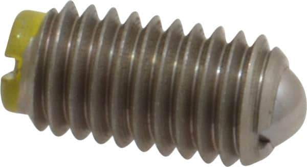 Gibraltar - M8x1.25, 5mm Ball Diam, 16mm Body Length, 1.5mm Max Ball Reach, Threaded Ball Plunger - Stainless Steel Body, Stainless Steel Ball, 9 Lb Initial End Force, 13.49 Lb Final End Force - USA Tool & Supply