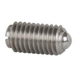 Gibraltar - M10x1.5, 6mm Ball Diam, 19mm Body Length, 2mm Max Ball Reach, Threaded Ball Plunger - Stainless Steel Body, Stainless Steel Ball, 1.8 Lb Initial End Force, 3.37 Lb Final End Force - USA Tool & Supply