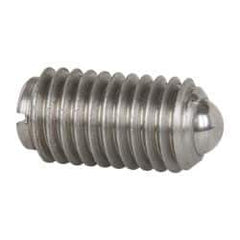 Gibraltar - M10x1.5, 6mm Ball Diam, 19mm Body Length, 2mm Max Ball Reach, Threaded Ball Plunger - Stainless Steel Body, Stainless Steel Ball, 1.8 Lb Initial End Force, 3.37 Lb Final End Force - USA Tool & Supply