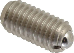 Gibraltar - M8x1.25, 5mm Ball Diam, 16mm Body Length, 1.5mm Max Ball Reach, Threaded Ball Plunger - Stainless Steel Body, Stainless Steel Ball, 1.12 Lb Initial End Force, 2.25 Lb Final End Force - USA Tool & Supply