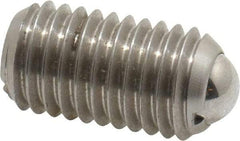 Gibraltar - M12x1.75, 8mm Ball Diam, 22mm Body Length, 2.5mm Max Ball Reach, Threaded Ball Plunger - Stainless Steel Body, Stainless Steel Ball, 6.75 Lb Initial End Force, 12.36 Lb Final End Force - USA Tool & Supply