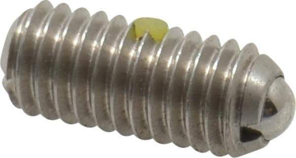 Gibraltar - M6x1.0, 3.5mm Ball Diam, 14mm Body Length, 1mm Max Ball Reach, Threaded Ball Plunger - Stainless Steel Body, Stainless Steel Ball, 2.02 Lb Initial End Force, 2.92 Lb Final End Force, Locking Element - USA Tool & Supply