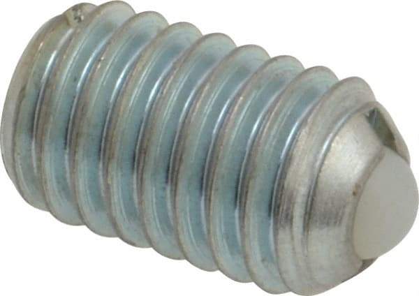 Gibraltar - 3/8-16, 0.188" Ball Diam, 0.625" Body Length, 0.048" Max Ball Reach, Threaded Ball Plunger - Steel Body, Nylon Ball, 2.5 Lb Initial End Force, 5 Lb Final End Force - USA Tool & Supply
